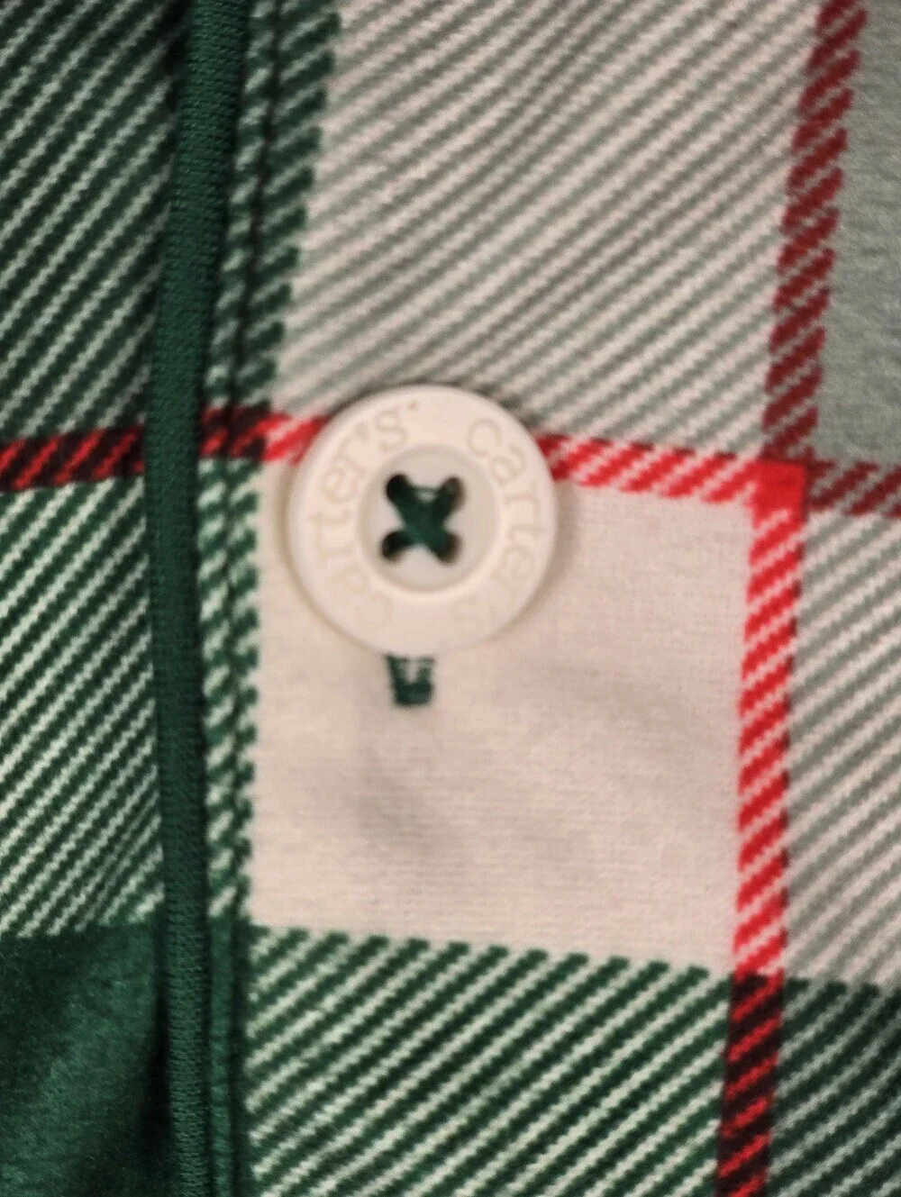 NWOT Carter's Green, Red and White Plaid Button-Front Pajama Set Boys Size 12